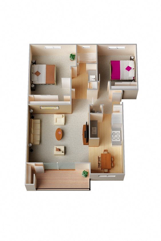 Two bedroom Floor Plan 2